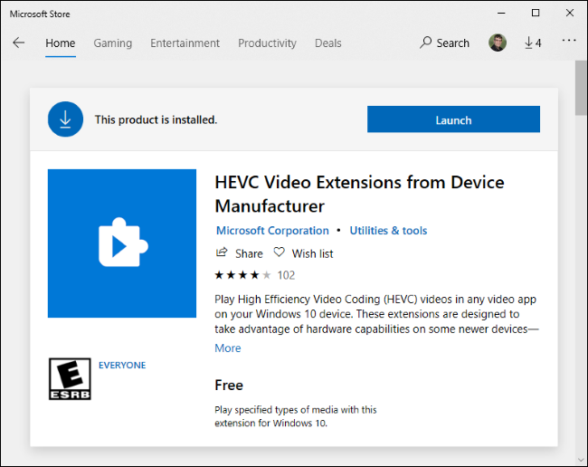free hevc video extension codec